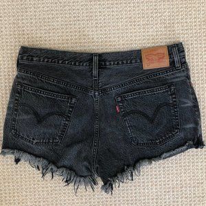 Levi's 501 Washed/Faded Black Gray Jean Shorts